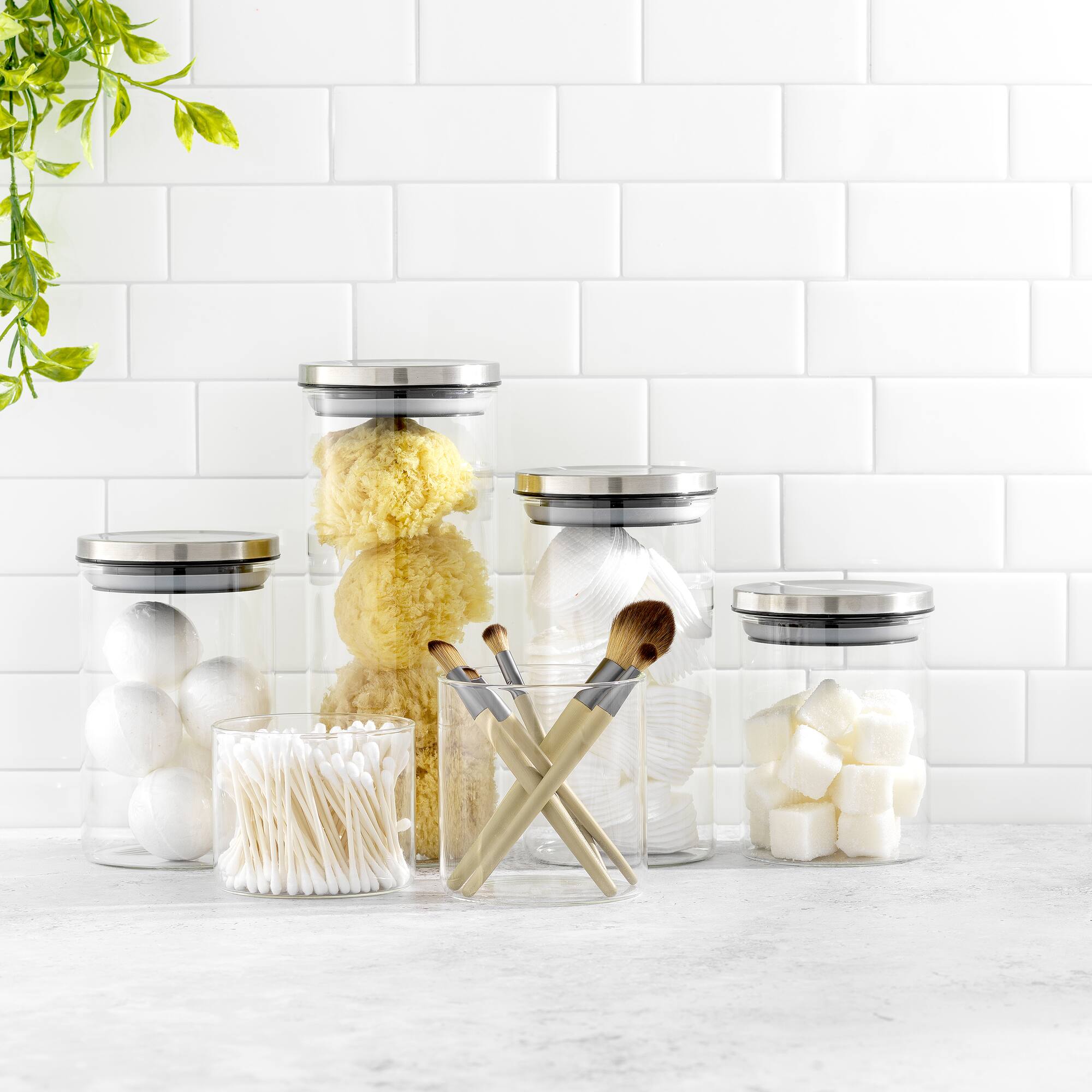 JoyJolt® Storage Jars with Airtight Stainless Steel Lids, 6ct.